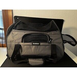 Brookstone Pet Carrier for Cats/ Dogs up to 15 lbs Black mesh material 17X12X13